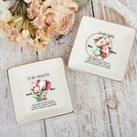 Personalised Watercolor Mom and Baby Animals Square Ceramic Trinket Jewellery Dish with Name and Text Home Decor Christmas Birthday Gift for Family