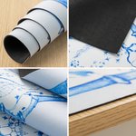 Personalized Chinoiserie Blue and White Flowers Mahjong Mat with Monogram Game Accessory Christmas Birthday Gift for Mahjong Lovers