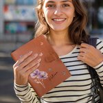 Personalized Multiple Watercolor Flower PU Leather Notebook Cover with Name Christmas Birthday Gift for Women Friends