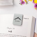 Marque-page magnétique en cuir PU avec nom et initiales Cadeau d'anniversaire pour les amoureux du livre