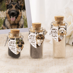Personalized Photo Heart Shape Tag Pet Hair Storage Bottle with Name Sympathy Memorial Gift for Loss of Pet