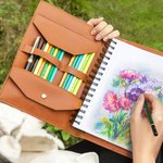 Personalized Multiple Watercolor Flower PU Leather Notebook Cover with Name Christmas Birthday Gift for Women Friends