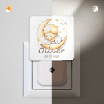 Personalized Moon Clouds Stars Cute Sleeping Cartoon Baby Soft Glow LED Night Light with Name Date Nursery Decor Birthday Baby Shower Gift for Kid