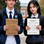 Personalized USA Adventure Map Name Journal Notebook with Lined Pages and Cover Name Gap Year Graduation Gift for Kids Graduates