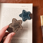 Clip marcapáginas magnético de cuero de PU personalizado con estrella y nombre grabado Regalo de vuelta al cole para los amantes de los libros Ratones de biblioteca