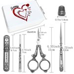 Personalized Family Heart Design Tin Box and 6 Pcs Sewing Tools Set with Kid Names Christmas Birthday Gift for Tailor Sewing Lover