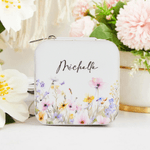 Personalized Floral PU Leather Jewellery Travel Box with Name Portable Jewellery Case Wedding Bridesmaid Birthday Gift for Women
