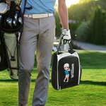 Personalized Cartoon Character Birth Flower Golf Shoes Bag with Name Multi-Compartment Sports Accessories Golf Club Birthday Gift for Golf Lovers