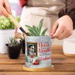 Personalised Photo Frame Design Ceramic Plant Pot with Bamboo Base and Title Sympathy Memorial Gift for Loss of Loved One