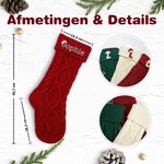 Gepersonaliseerde Gebreide Kerstkous met Geborduurde Naamletter Openhaard- en Kerstboomdecoratie Hangend Ornament Kerstcadeau voor Familie Vrienden