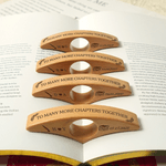 Personalized Minimalist Book Olive Branch Wooden Book Page Holder with Engraved Initial and Date Christmas Birthday Gift for Bookworms Couples