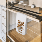 Personalized Highland Cow Chef Initial Waffle Tea Towel with Name Kitchen Decor Birthday Christmas Gift for Kids Highland Cow Lovers