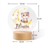 Luce notturna personalizzata in acrilico con animali carini e nome base in legno decor per camera regalo per compleanni per bambini