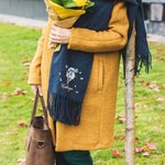 Personalized Watercolor Style Flower Multicolor Super Soft Tassel Warm Scarf with Name with Christmas Birthday Anniversary Gift for Family Friends