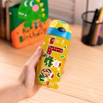 Personalized Deer Santa Claus Christmas-Themed Letters 12 oz Insulated Kid Water Bottle with Handle and Straw Christmas Gift for Boys Girls