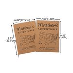 Personalized USA Adventure Map Name Journal Notebook with Lined Pages and Cover Name Gap Year Graduation Gift for Kids Graduates