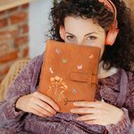 Personalized Multiple Watercolor Flower PU Leather Notebook Cover with Name Christmas Birthday Gift for Women Friends