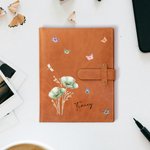 Personalized Multiple Watercolor Flower PU Leather Notebook Cover with Name Christmas Birthday Gift for Women Friends