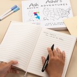 Personalized USA Adventure Map Name Journal Notebook with Lined Pages and Cover Name Gap Year Graduation Gift for Kids Graduates