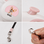 Personalized Cute 3D Cartoon Dog Leash with Name Outdoor Accessories Pet Party Christmas Birthday Gift for Pet Owners