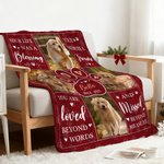 Personalised 4 Pet Photos Love Paw Soft Throw Blanket with Name Remembrance In Loving Memory Sympathy Gift for Loss of Pets