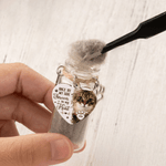 Personalized Photo Heart Shape Tag Pet Hair Storage Bottle with Name Sympathy Memorial Gift for Loss of Pet