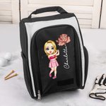 Personalized Cartoon Character Birth Flower Golf Shoes Bag with Name Multi-Compartment Sports Accessories Golf Club Birthday Gift for Golf Lovers