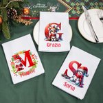 Tovagliolo di Natale in 100% cotone con nome decorazione da tavola regalo di Natale per bambini famiglia e amici