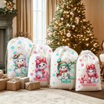 Sacco di Babbo Natale personalizzato in tela con nome e pupazzo di neve regalo perfetto per amici e famiglia