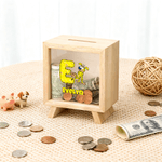 Personalized Long-Tailed Leopard Marsupilami Clear Window Money Box Piggy Bank with Name Christmas Birthday Gift for Kids | Callie × Marsupilami®