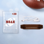 Personalized Ball Silhouette Acrylic LED Night Light with Wooden Base and Name Number Desk Decor Birthday Christmas Gift for Sports Lovers