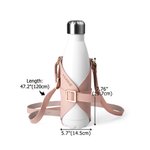 Personalized Engraved Name PU Leather Water Bottle Carrier Holder with Shoulder Strap Christmas Birthday Gift for Her Hiking Camping Lovers