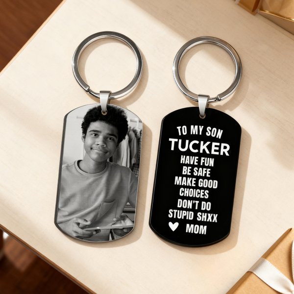 Gepersonaliseerde hartelijke herinnering foto sleutelhanger tas tag met naam en tekst verjaardag kerstcadeau voor familie vrienden