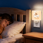 Personalized Moon Clouds Stars Cute Sleeping Cartoon Baby Soft Glow LED Night Light with Name Date Nursery Decor Birthday Baby Shower Gift for Kid