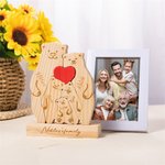 Personalisierte hölzerne Bär Familie rotes Herz Puzzle mit 2-6 Namen und Familiennamen Schreibtisch Dekoration Geburtstag Weihnachtsgeschenk für Familie