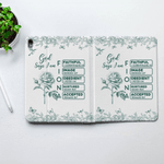 Henkilökohtainen Toile De Jouy Syntymä Kukka Butterfly Raamattu Luku Nimi Pad asia Suojapeite iPad Päivittäinen käyttö Joulu Syntymäpäivä Lahja naisille