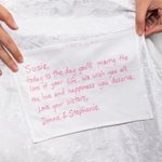 Personalised Something Blue Embroidered Wedding Dress Label with Blessing Message Wedding Gift for Bride Daughter