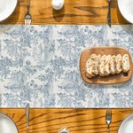 Personalized Toile De Jouy Multicolour Table Runner with Letters and Name Dining Room Home Decor Housewarming Gift for New Home Family Couples