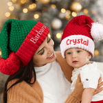 Personalized Multiple Styles Soft and Plush Christmas Knit Hat with Embroidered Name Christmas Party Gift for Family