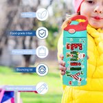 Personalized Deer Santa Claus Christmas-Themed Letters 12 oz Insulated Kid Water Bottle with Handle and Straw Christmas Gift for Boys Girls