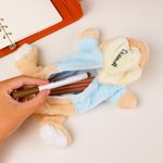 Personalised Bunny Rabbit Plush Pencil Bag with Embroidered Name School Stationery Christmas Back to School Birthday Gift for Kids