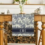 Personalized Toile De Jouy Multicolour Table Runner with Letters and Name Dining Room Home Decor Housewarming Gift for New Home Family Couples