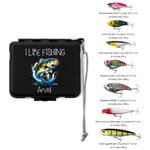 Personlig bärbar fiskeförvaringsbox med krokset kan anpassas med namn den perfekta presenten för fiskeentusiasten på Fars dag