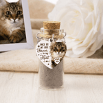 Personalized Photo Heart Shape Tag Pet Hair Storage Bottle with Name Sympathy Memorial Gift for Loss of Pet