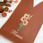 Personalized Birth Flower PU Leather Wine Bag with Name and Handle Protective Wine Accessories Birthday Gift for Wine Lover