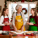 Personalized Cookie Crew Multi-Color Baking Cookie Adjustable Apron with Name and Pocket Christmas Gift for Women Friend