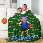 Personalised Basketball Volleyball Cartoon Character Soft Throw Blanket with Number and Name Senior Night Game Day Team Gift for Sports Lovers Coaches