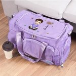 Personalized Birth Flower Cartoon Character Waterproof Large Travel Duffel Bag with Name Birthday Christmas Gift for Family Friends