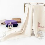 Personalised Super Soft Warm Scarf with Embroidered Birth Flower and Text Fashion Accessory Birthday Christmas Gift for Couple Family