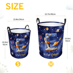 Personalized Planet Universe Nebula Star Waterproof Laundry Basket with Handle Initial and Text Christmas Birthday Gift for Boys